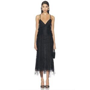 Blumarine Lace Midi Dress in Black